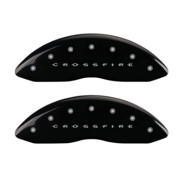 Picture of MGP 4 Caliper Covers Engraved Front & Rear Crossfire Black finish silver ch