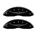 Picture of MGP 4 Caliper Covers Engraved Front & Rear Style 1-Chrysler Wing Black finish silver ch