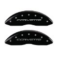 Picture of MGP 4 Caliper Covers Engraved Front & Rear C6-Corvette Black finish silver ch