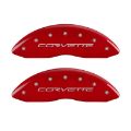 Picture of MGP 4 Caliper Covers Engraved Front & Rear C6-Corvette Red finish silver ch
