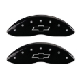 Picture of MGP Front set 2 Caliper Covers Engraved Front Bowtie Black finish silver ch