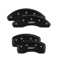 Picture of MGP Front set 2 Caliper Covers Engraved Front Silverado Red finish silver ch