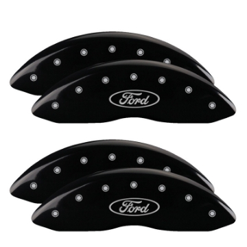 Picture of MGP 4 Caliper Covers Engraved Front & Rear Oval logo-Ford Black finish silver ch