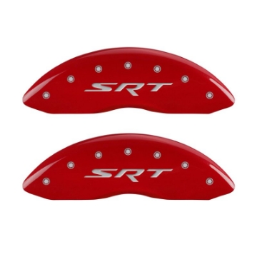 Picture of MGP 4 Caliper Covers Engraved Front & Rear SRT Red finish silver ch