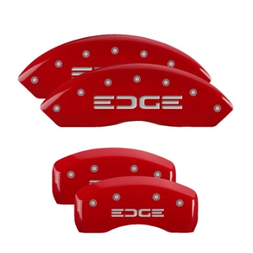 Picture of MGP 4 Caliper Covers Engraved Front & Rear Oval logo-Ford Red finish silver ch