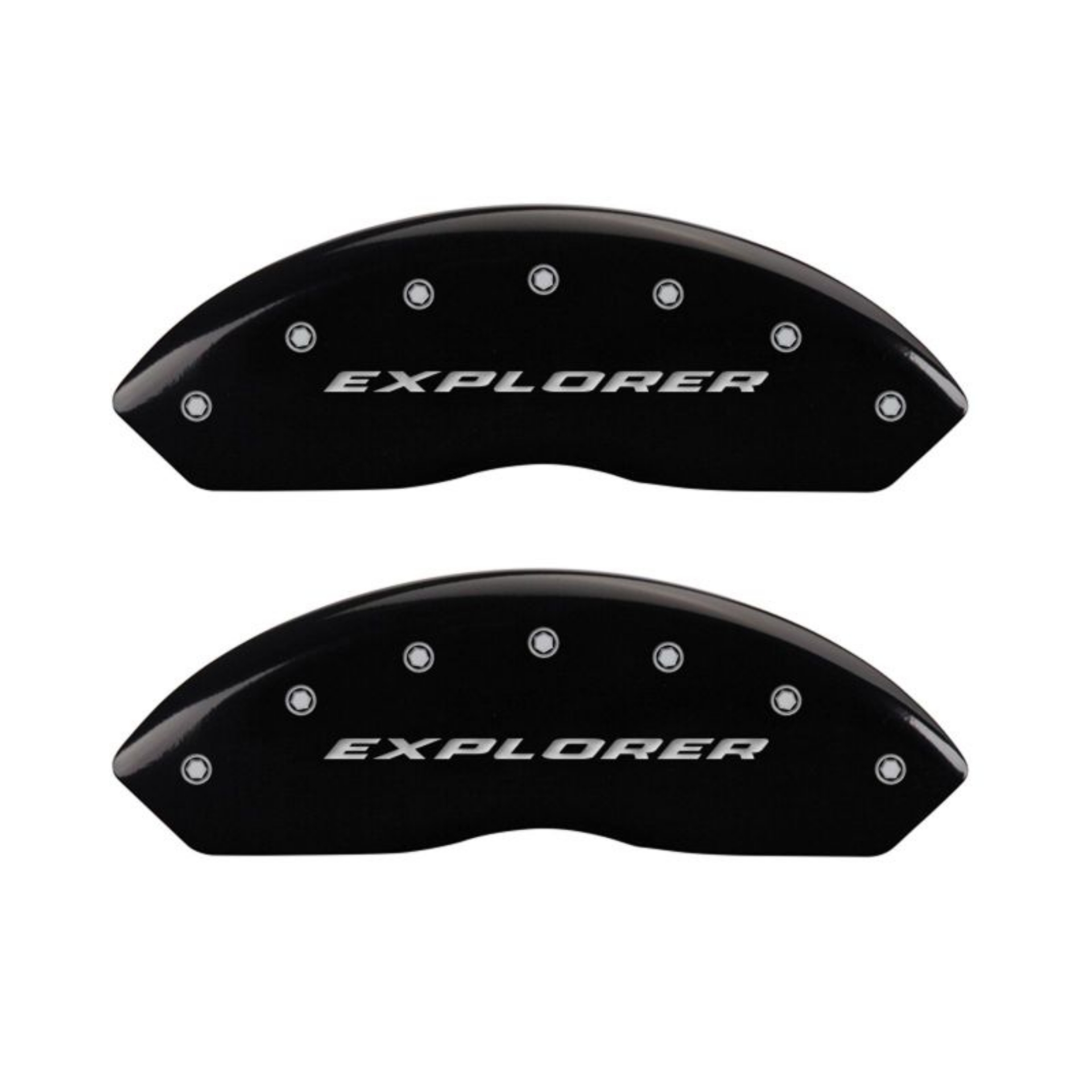 Picture of MGP 4 Caliper Covers Engraved Front & Rear Explorer Black finish silver ch