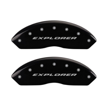 Picture of MGP 4 Caliper Covers Engraved Front & Rear Explorer Black finish silver ch