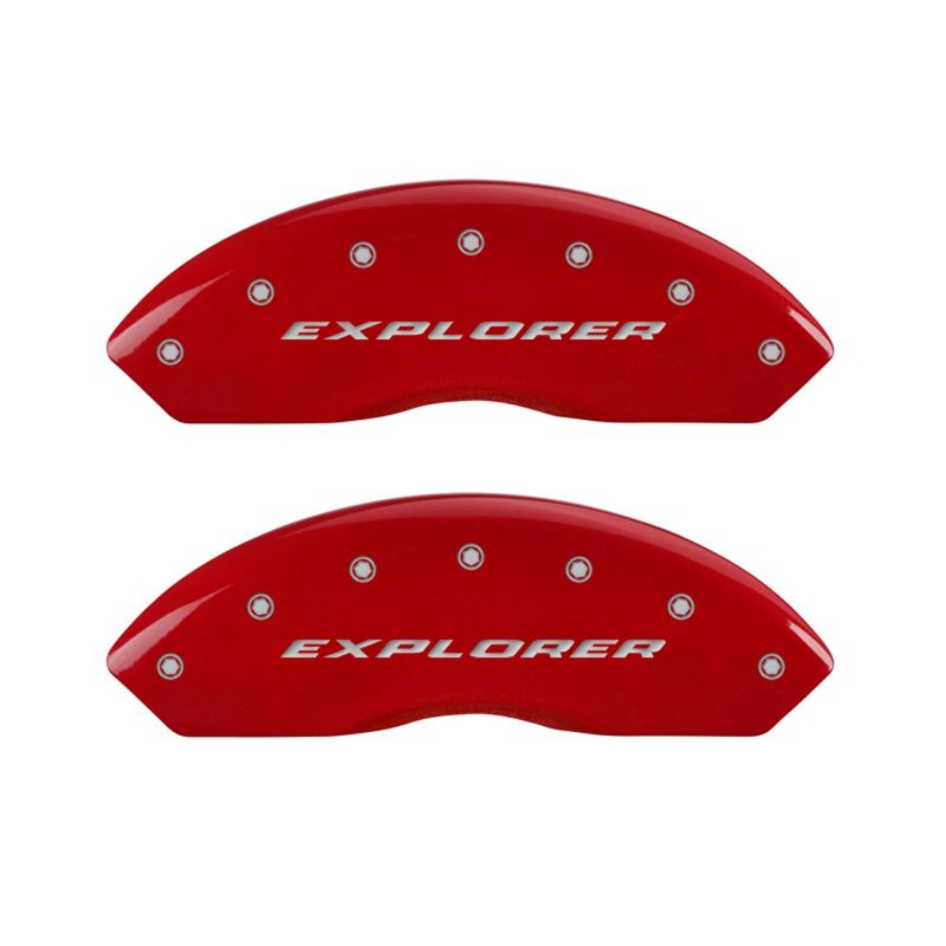 Picture of MGP 4 Caliper Covers Engraved Front & Rear Explorer Red finish silver ch