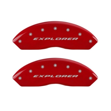 Picture of MGP 4 Caliper Covers Engraved Front & Rear Explorer Red finish silver ch