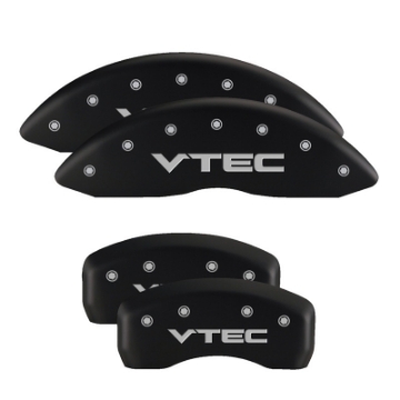 Picture of MGP 4 Caliper Covers Engraved Front & Rear Honda Black finish silver ch