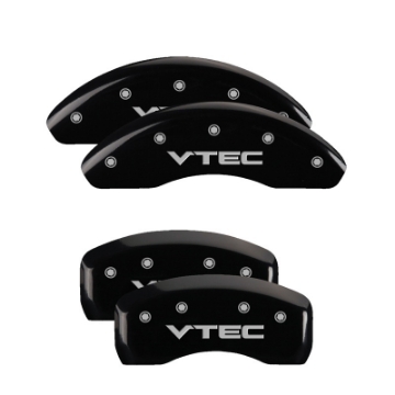 Picture of MGP Front set 2 Caliper Covers Engraved Front Honda Black finish silver ch