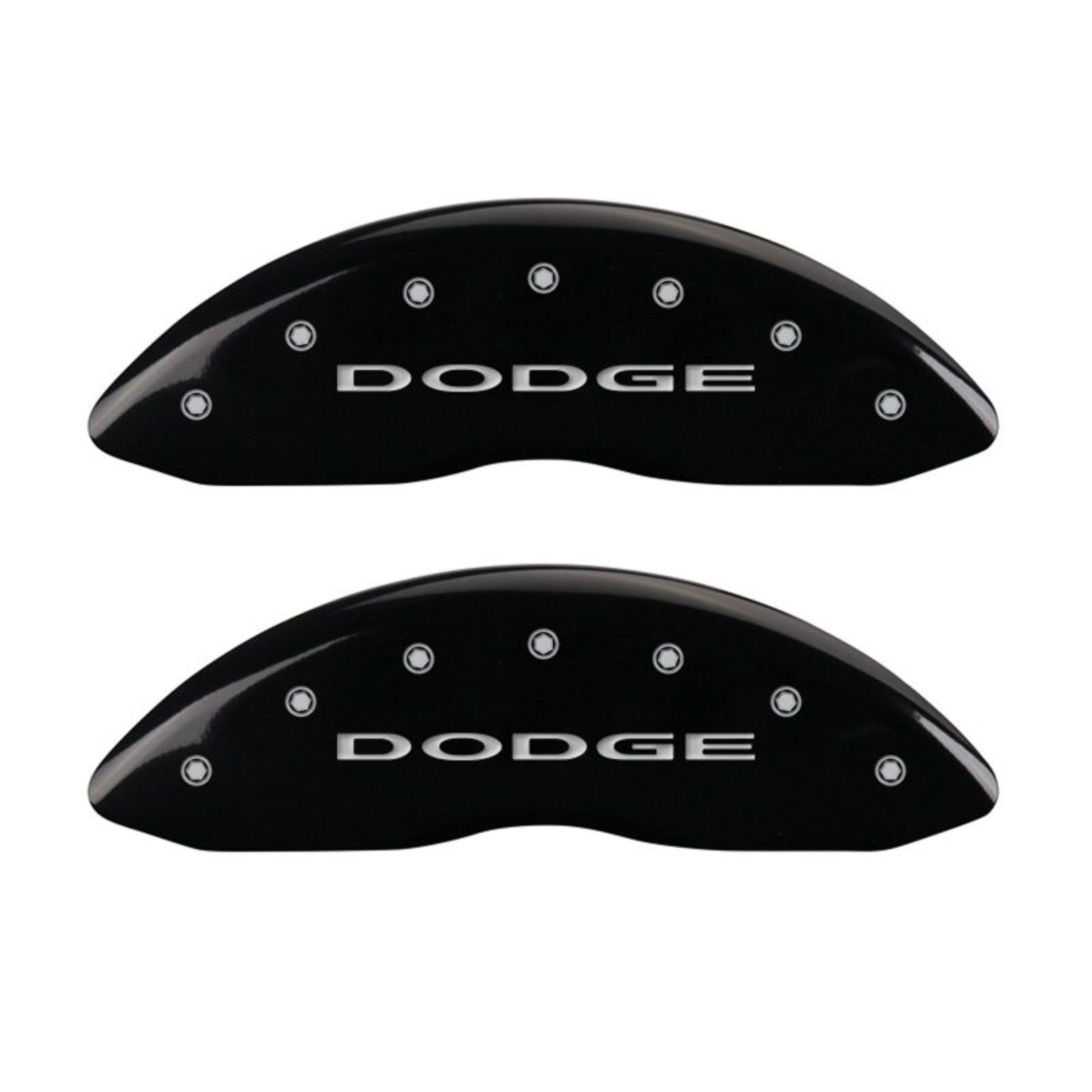 Picture of MGP 4 Caliper Covers Engraved Front & Rear With out stripes-Dodge Black finish silver ch