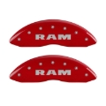 Picture of MGP 4 Caliper Covers Engraved Front RAM Engraved Rear RAMHEAD Red finish silver ch