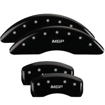Picture of MGP 4 Caliper Covers Engraved Front & Rear MGP Black finish silver ch