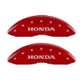 Picture of MGP 4 Caliper Covers Engraved Front & Rear Honda Red finish silver ch