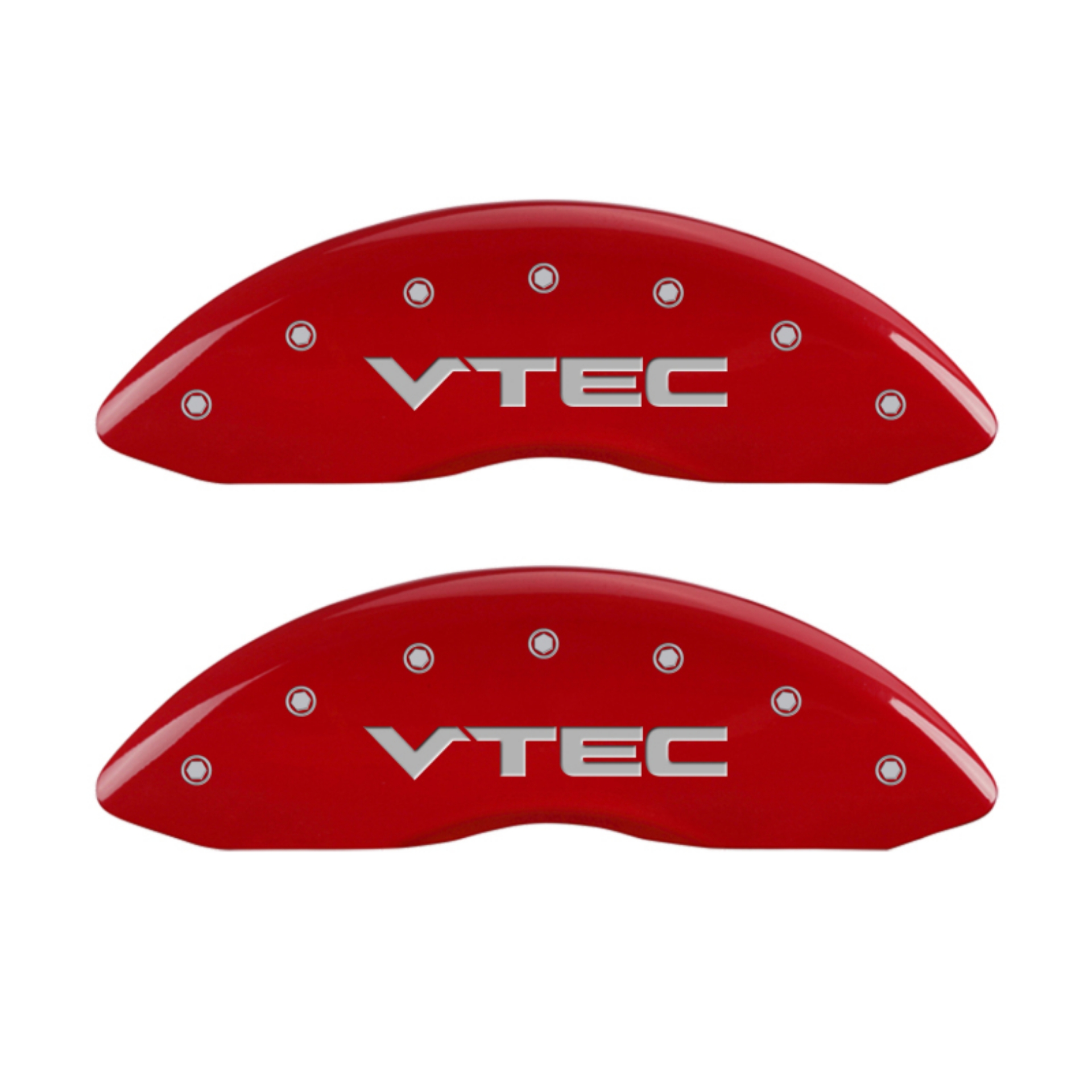Picture of MGP 4 Caliper Covers Engraved Front & Rear Vtech Red finish silver ch