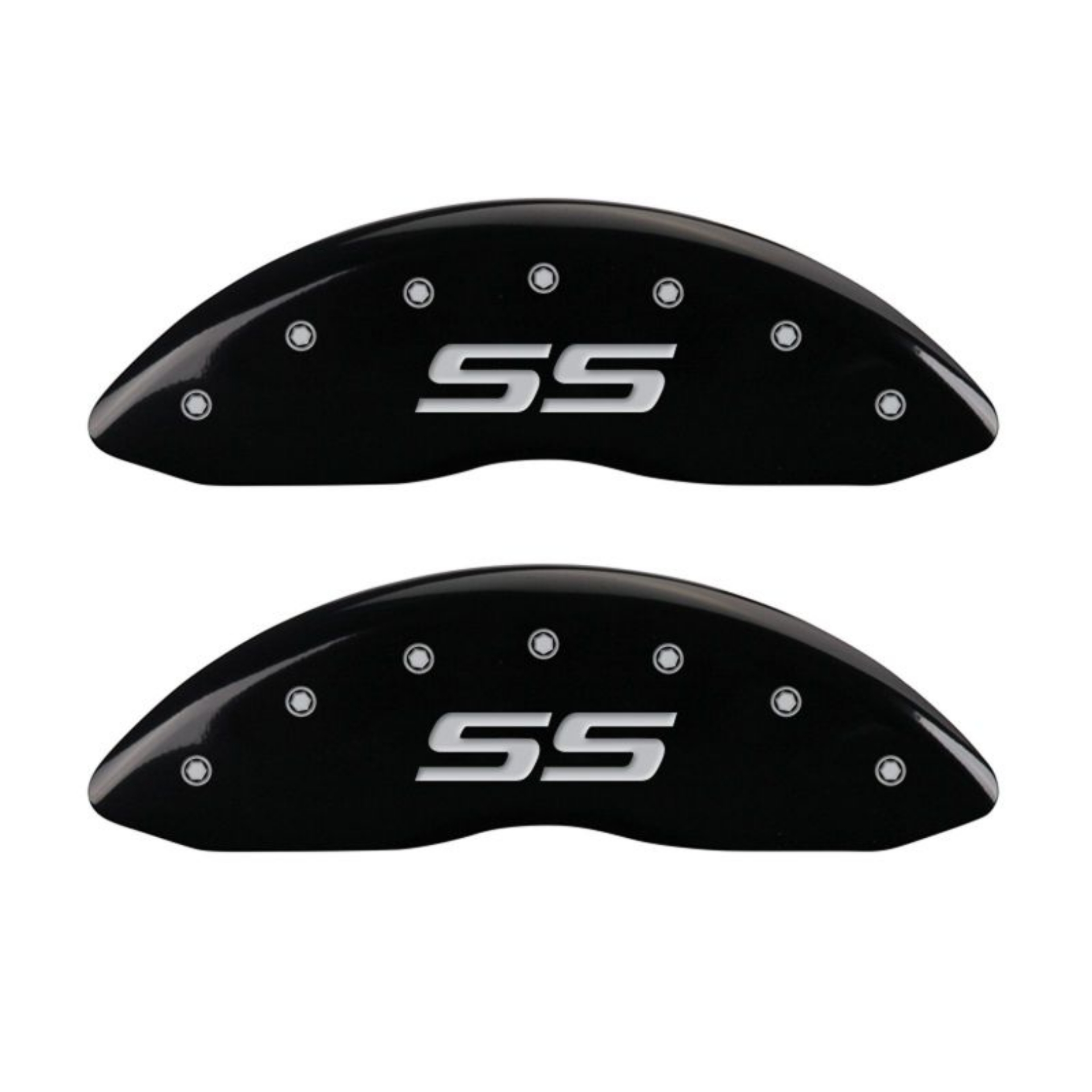 Picture of MGP 4 Caliper Covers Engraved Front & Rear Monte Carlo style-SS Black finish silver ch