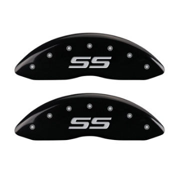 Picture of MGP 4 Caliper Covers Engraved Front & Rear Monte Carlo style-SS Black finish silver ch