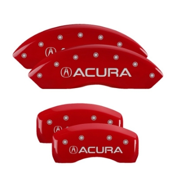 Picture of MGP 4 Caliper Covers Engraved Front & Rear MGP Red finish silver ch