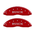 Picture of MGP 4 Caliper Covers Engraved Front Buick Engraved Rear Buick Shield Red finish silver ch