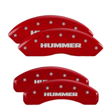 Picture of MGP 4 Caliper Covers Engraved Front & Rear MGP Red finish silver ch