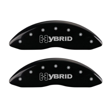 Picture of MGP 4 Caliper Covers Engraved Front & Rear GM Style-Hybrid Black finish silver ch
