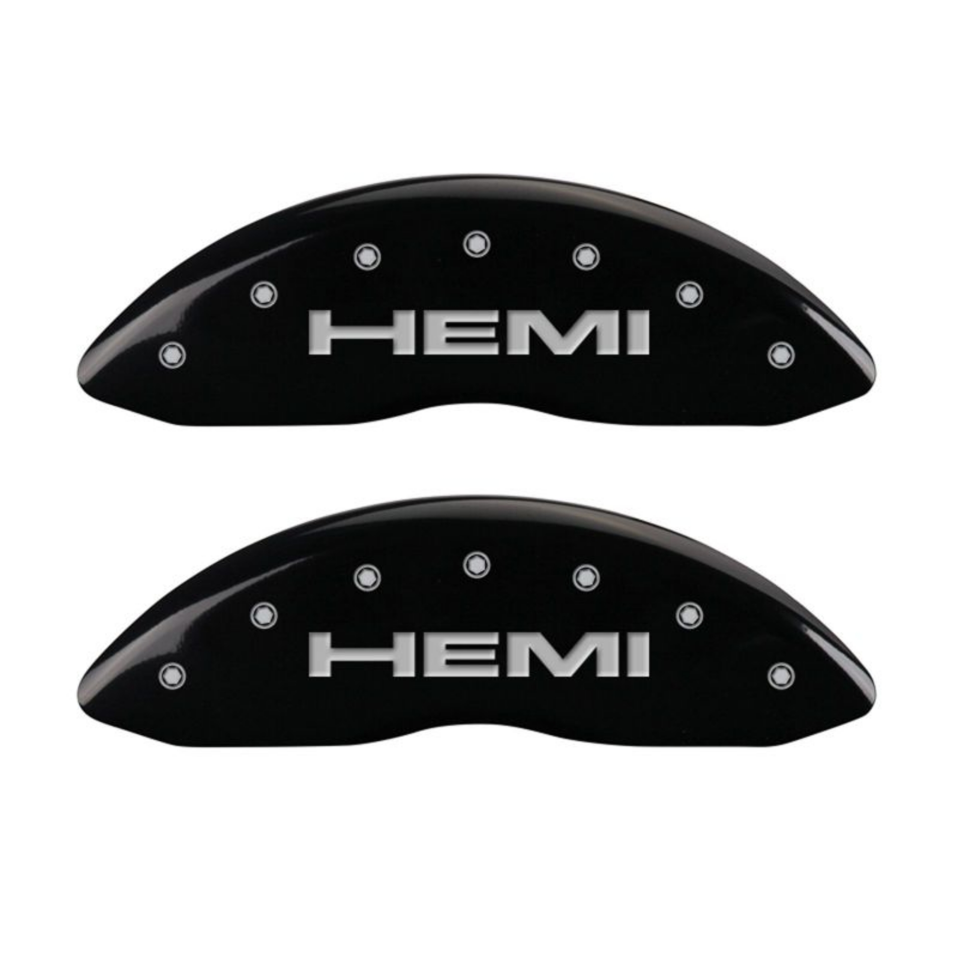 Picture of MGP 4 Caliper Covers Engraved Front & Rear Hemi Black finish silver ch