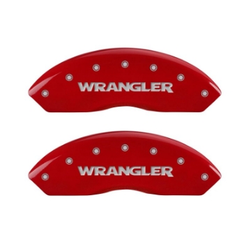 Picture of MGP 4 Caliper Covers Engraved Front & Rear Hemi Red finish silver ch