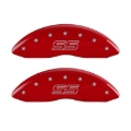Picture of MGP 4 Caliper Covers Engraved Front & Rear Trailblazer style-SS Red finish silver ch