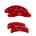 Picture of MGP 4 Caliper Covers Engraved Front & Rear MGP Red finish silver ch