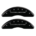 Picture of MGP 4 Caliper Covers Engraved Front & Rear C6-Corvette Black finish silver ch