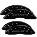 Picture of MGP 4 Caliper Covers Engraved Front & Rear C6-Corvette Black finish silver ch