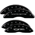 Picture of MGP 4 Caliper Covers Engraved Front C6-Corvette Engraved Rear C6-Z06 Black finish silver ch