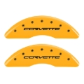 Picture of MGP 4 Caliper Covers Engraved Front C6-Corvette Engraved Rear C6-Z06 Yellow finish black ch