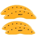 Picture of MGP 4 Caliper Covers Engraved Front & Rear MGP Yellow finish black ch