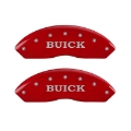 Picture of MGP 4 Caliper Covers Engraved Front Buick Engraved Rear Buick Shield Red finish silver ch