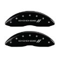 Picture of MGP 4 Caliper Covers Engraved Front & Rear With stripes-Dodge Black finish silver ch