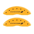 Picture of MGP 4 Caliper Covers Engraved Front & Rear With stripes-Dodge Yellow finish black ch