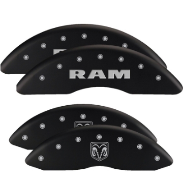Picture of MGP 4 Caliper Covers Engraved Front & Rear MOPAR Yellow finish black ch
