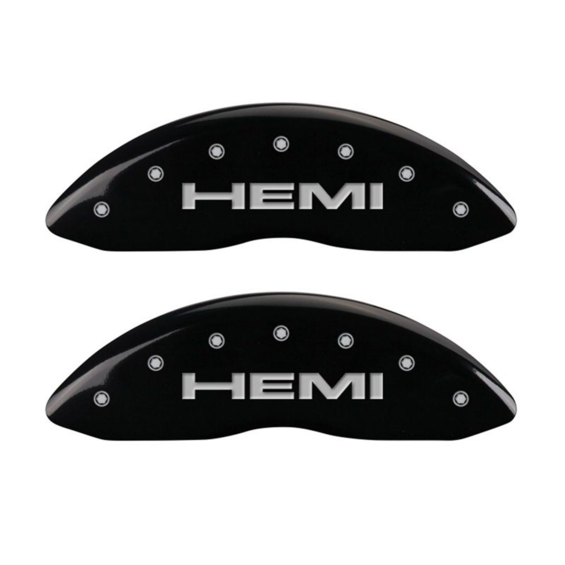 Picture of MGP 4 Caliper Covers Engraved Front & Rear Hemi Black finish silver ch