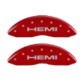 Picture of MGP 4 Caliper Covers Engraved Front & Rear Hemi Red finish silver ch