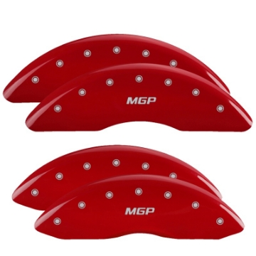 Picture of MGP 4 Caliper Covers Engraved Front & Rear Hemi Red finish silver ch