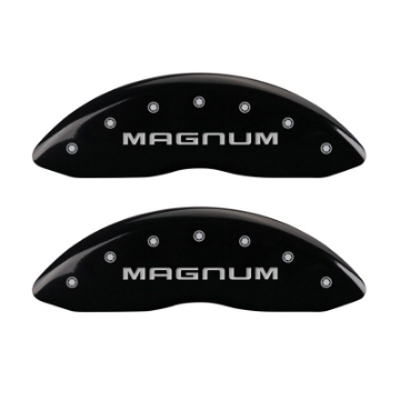 Picture of MGP 4 Caliper Covers Engraved Front & Rear Magnum Black finish silver ch