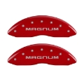 Picture of MGP 4 Caliper Covers Engraved Front & Rear Magnum Red finish silver ch