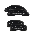 Picture of MGP 4 Caliper Covers Engraved Front & Rear RT1-Truck Yellow finish black ch