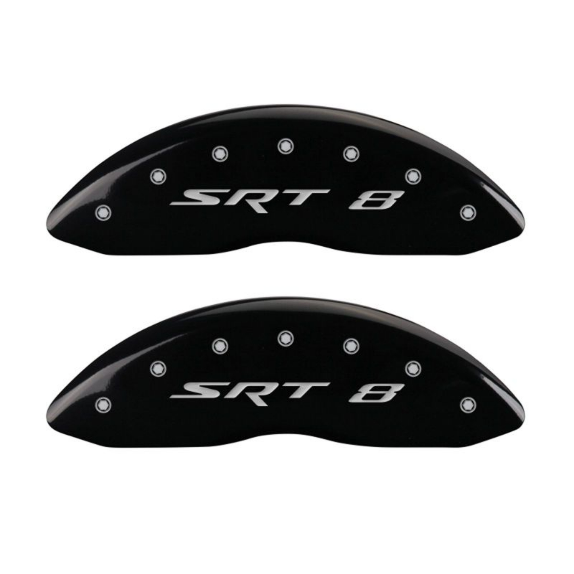 Picture of MGP 4 Caliper Covers Engraved Front & Rear SRT8 Black finish silver ch