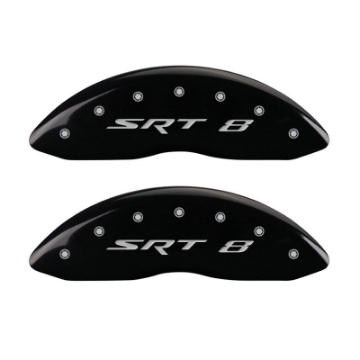 Picture of MGP 4 Caliper Covers Engraved Front & Rear SRT8 Black finish silver ch