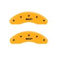 Picture of MGP Front set 2 Caliper Covers Engraved Front MGP Yellow finish black ch