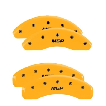 Picture of MGP Front set 2 Caliper Covers Engraved Front MGP Yellow finish black ch
