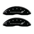 Picture of MGP 4 Caliper Covers Engraved Front & Rear With stripes-Durango Black finish silver ch